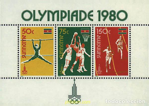 Sellos: 52332 MNH SURINAM 1980 22 JUEGOS OLIMPICOS VERANO MOSCU 1980