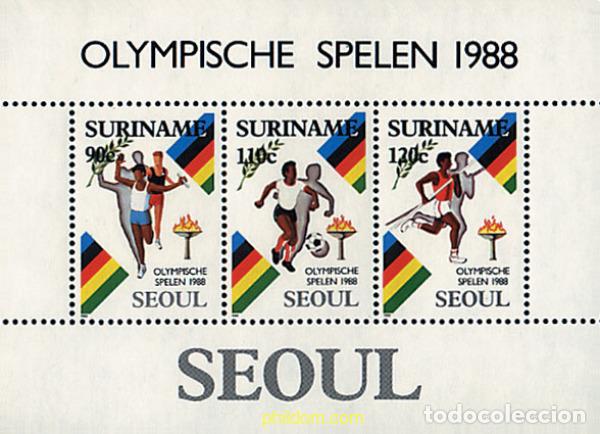 Sellos: 54323 MNH SURINAM 1988 24 JUEGOS OLIMPICOS VERANO SEUL 1988