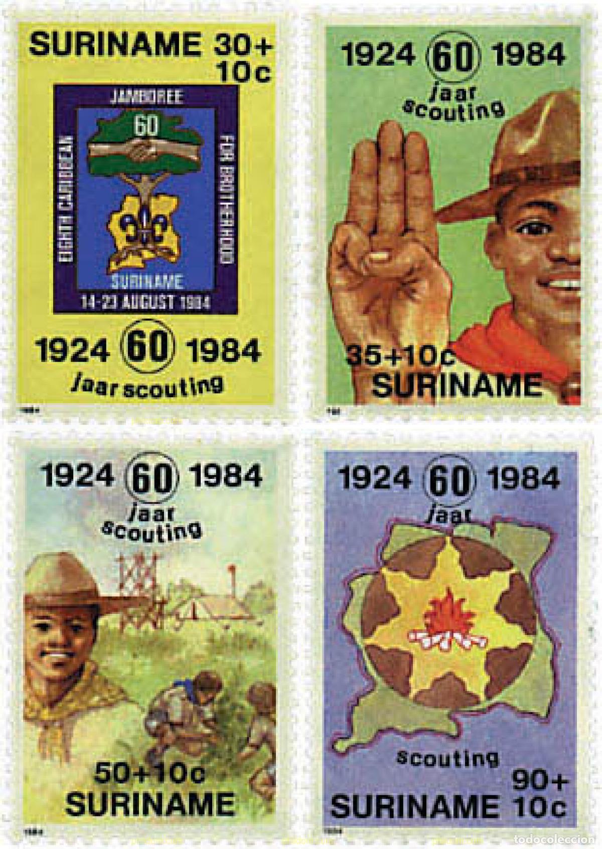 Sellos: 38399 MNH SURINAM 1984 60 ANIVERSARIO DEL ESCULTISMO EN SURINAM