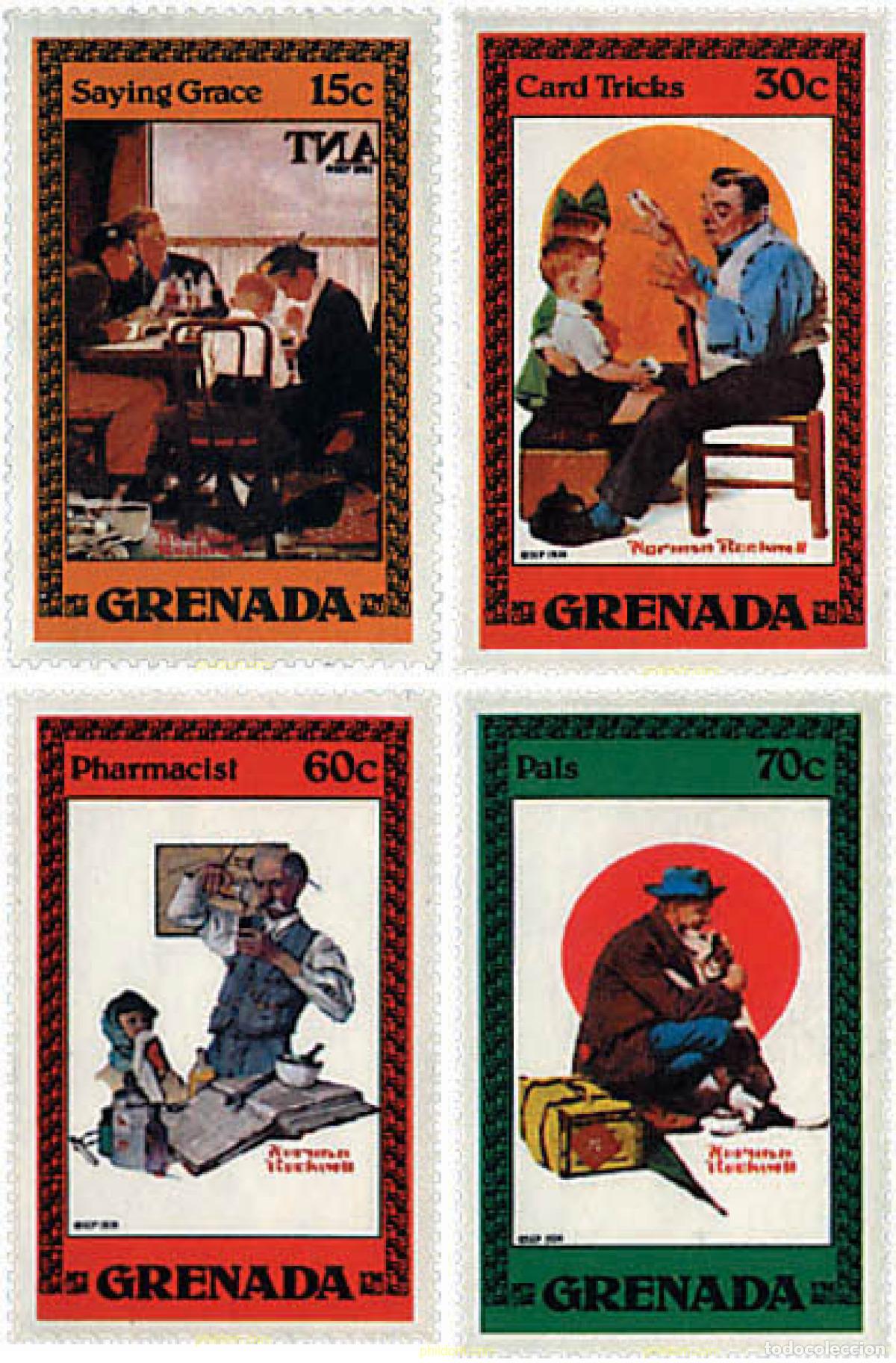 Sellos: 59824 MNH GRANADA 1982 PINTURAS DE NORMAN ROCKWELL