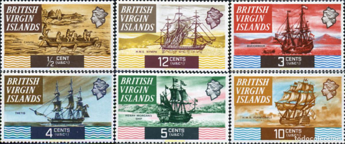 Sellos: 294360 MNH VIRGENES BRITANICAS Islas 1970 BARCOS