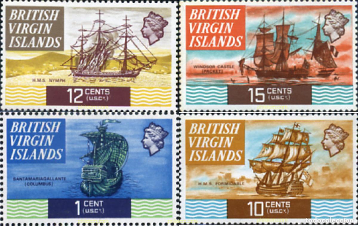 Sellos: 294361 MNH VIRGENES BRITANICAS Islas 1970 BARCOS