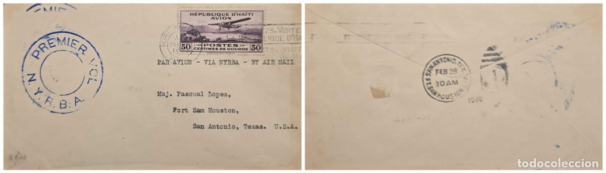 Sellos: O) 1930 HAITI, NYRBA, PREMIER, FORT SAM HOUSTON - SAN ANTONIO TEXAS, MILITARY BASE, AIR POST - PLA