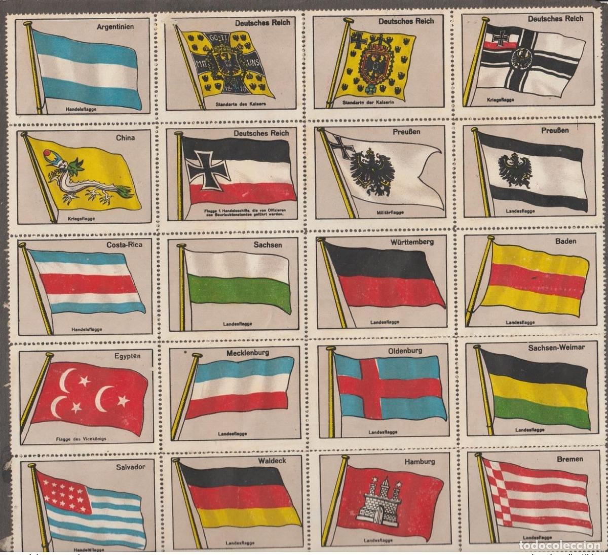 Timbres: 88 Reklamemarke Welt Flags Landesflagge Handelsflagge Kriegsflagge Nationalflagg
