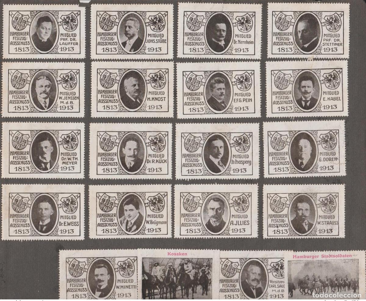 Timbres: 40 Reklamemarken Reklamemarke Hamburg Festzug-Auschuss Mitglieder Artillery