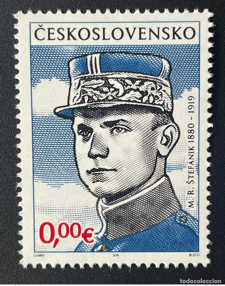Sellos: Checoslovaquia 2019 - pegatina 0&euro; 'Milan Rastislav &Scaron;tef&aacute;nik' Matej Gabris