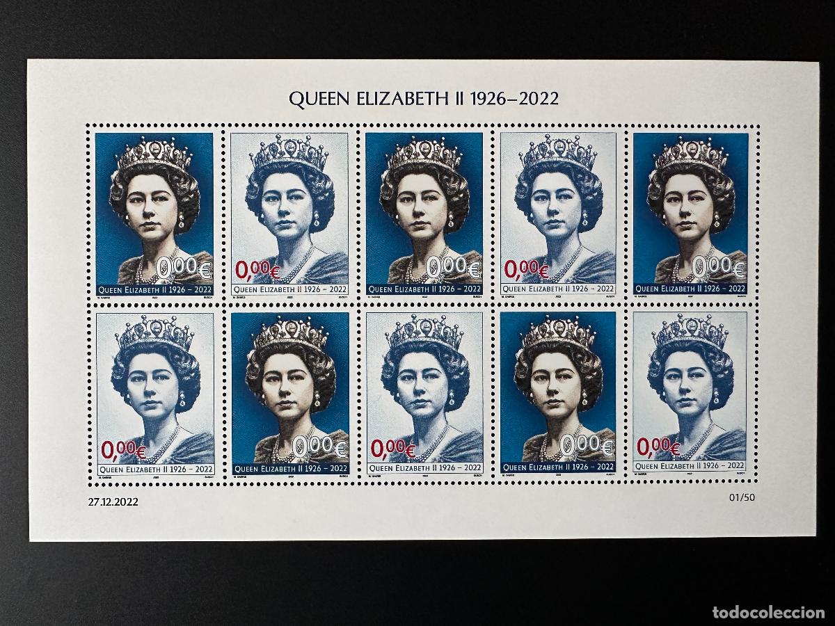 Sellos: 0&euro; 2022 - L&aacute;mina Kleinbogen 'Reina Isabel II' Matej Gabris