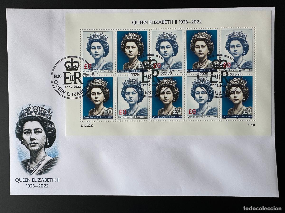 Sellos: 0&pound; 2022 - FDC L&aacute;mina Kleinbogen 'Reina Isabel II' Matej Gabris