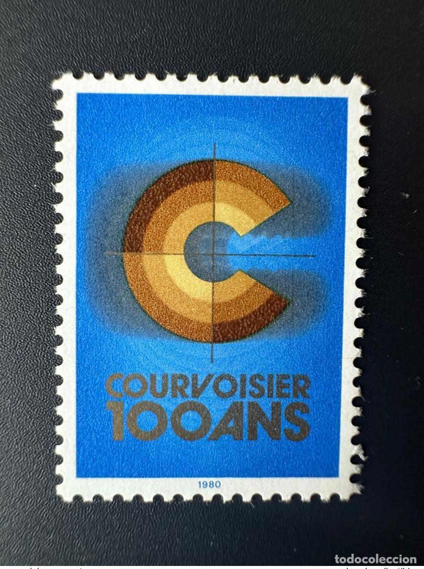 Sellos: 1980 Vi&ntilde;eta de H&eacute;lio Courvoisier La-Chaux-De-Fonds 100 a&ntilde;os marr&oacute;n