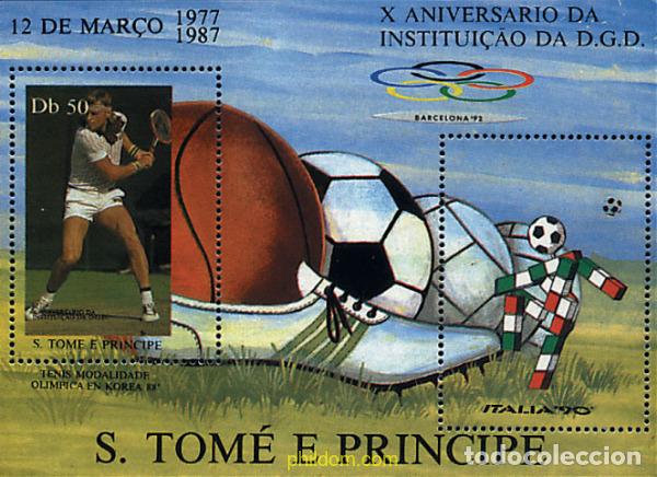 Sellos: 92557 MNH SANTO TOME Y PRINCIPE 1987 10 ANIVERSARIO DE LA DIRECCION GENERAL DE DEPORTES
