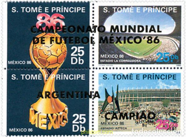 Sellos: 152360 MNH SANTO TOME Y PRINCIPE 1988 COPA DEL MUNDO DE FUTBOL. MEXICO-86