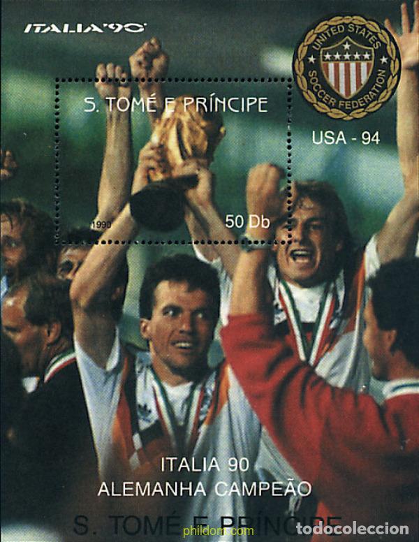 Sellos: 573827 MNH SANTO TOME Y PRINCIPE 1990 COPA DEL MUNDO DE FUTBOL. ITALIA-90