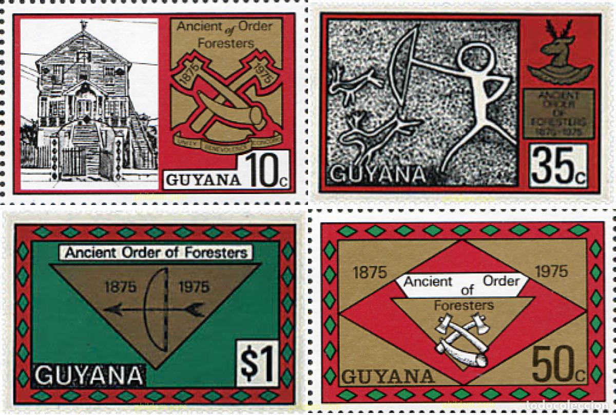 Sellos: 52435 MNH GUYANA 1975 CENTENARIO DE LOS GUARDIAS FORESTALES