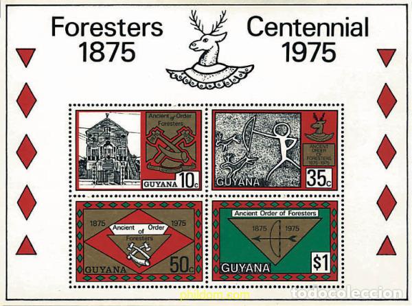 Sellos: 52436 MNH GUYANA 1975 CENTENARIO DE LOS GUARDIAS FORESTALES