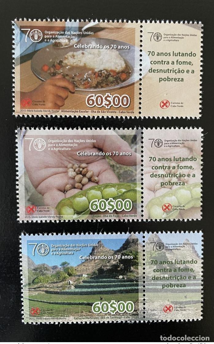 Sellos: Cabo Verde 2015 Mi. 1035 - 1037 FAO WFO 70 a&ntilde;os