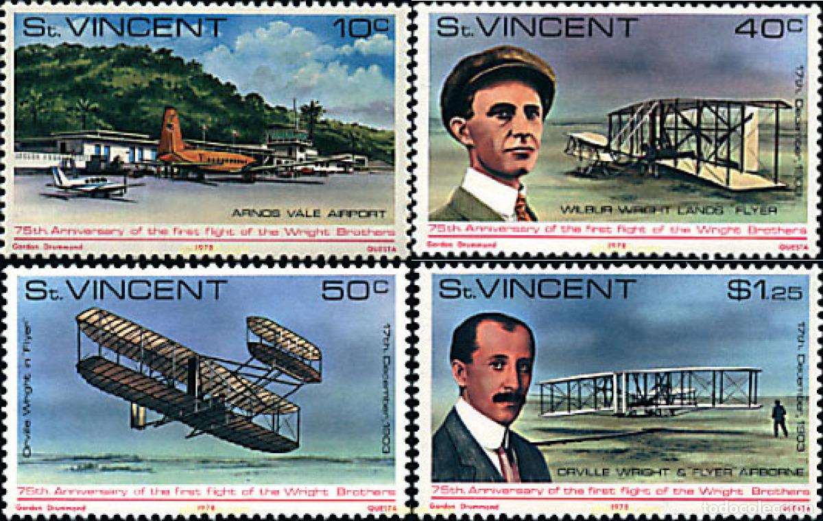 Sellos: 42023 MNH SAN VICENTE 1978 75 ANIVERSARIO DEL PRIMER VUELO DE LOS HERMANOS WRIGHT