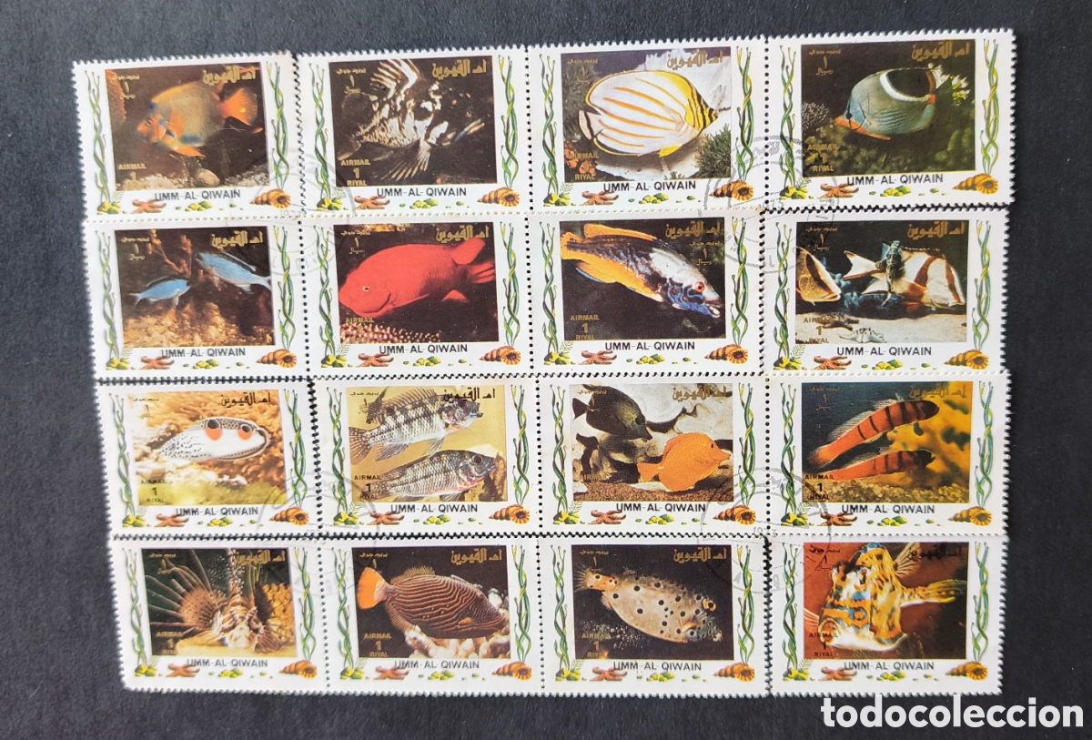 Sellos: 16 sellos Peces Tropicales