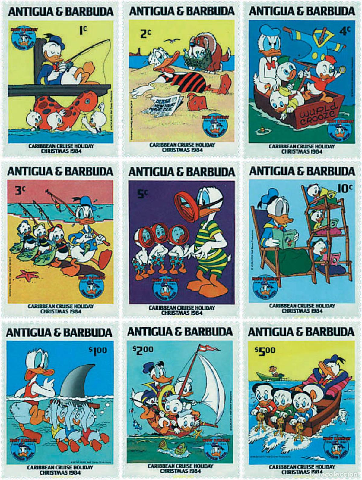Sellos: 72773 MNH ANTIGUA Y BARBUDA 1984 NAVIDAD. 50 ANIVERSARIO DEL PATO DONALD
