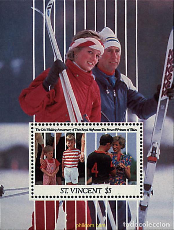 Briefmarken: 92809 MNH SAN VICENTE 1991 10 ANIVERSARIO DE LA BODA DE CARLOS Y DIANA