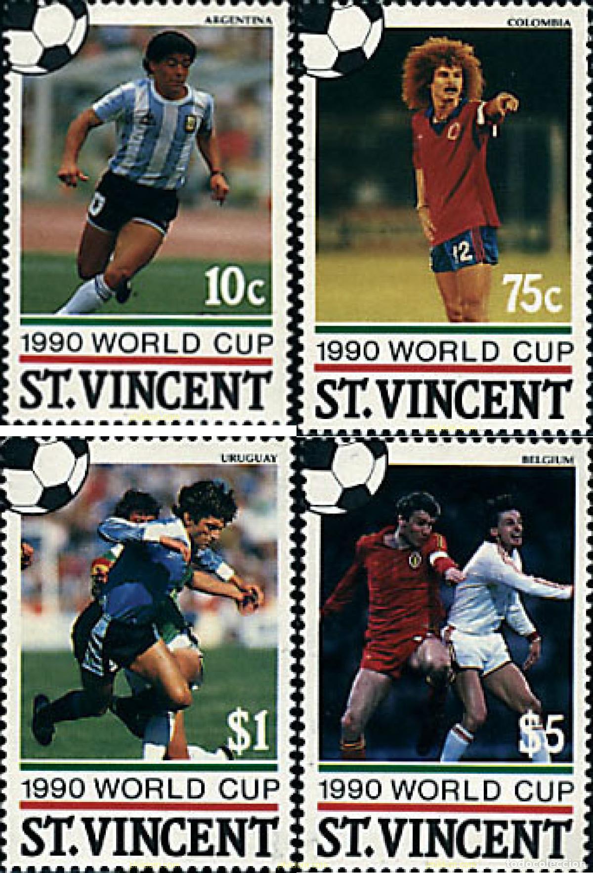 Sellos: 92803 MNH SAN VICENTE 1990 COPA DEL MUNDO DE FUTBOL. ITALIA-90