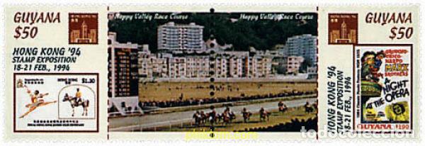 Stamps: 6737 MNH GUYANA 1994 HONG KONG 94. EXPOSICION FILATELICA INTERNACIONAL