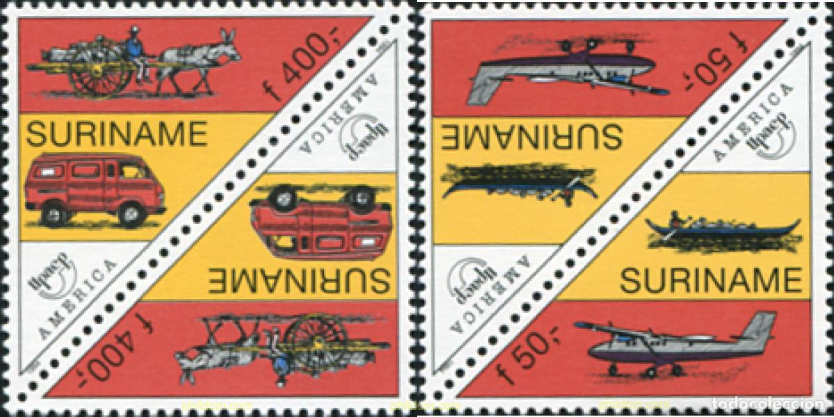 Timbres: 576521 MNH SURINAM 1994 AMERICA-UPAEP 1994 - TRANSPORTES POSTALES