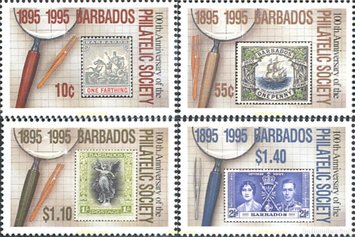 Sellos: 56774 MNH BARBADOS 1996 CENTENARIO DE LA SOCIEDAD FILATELICA