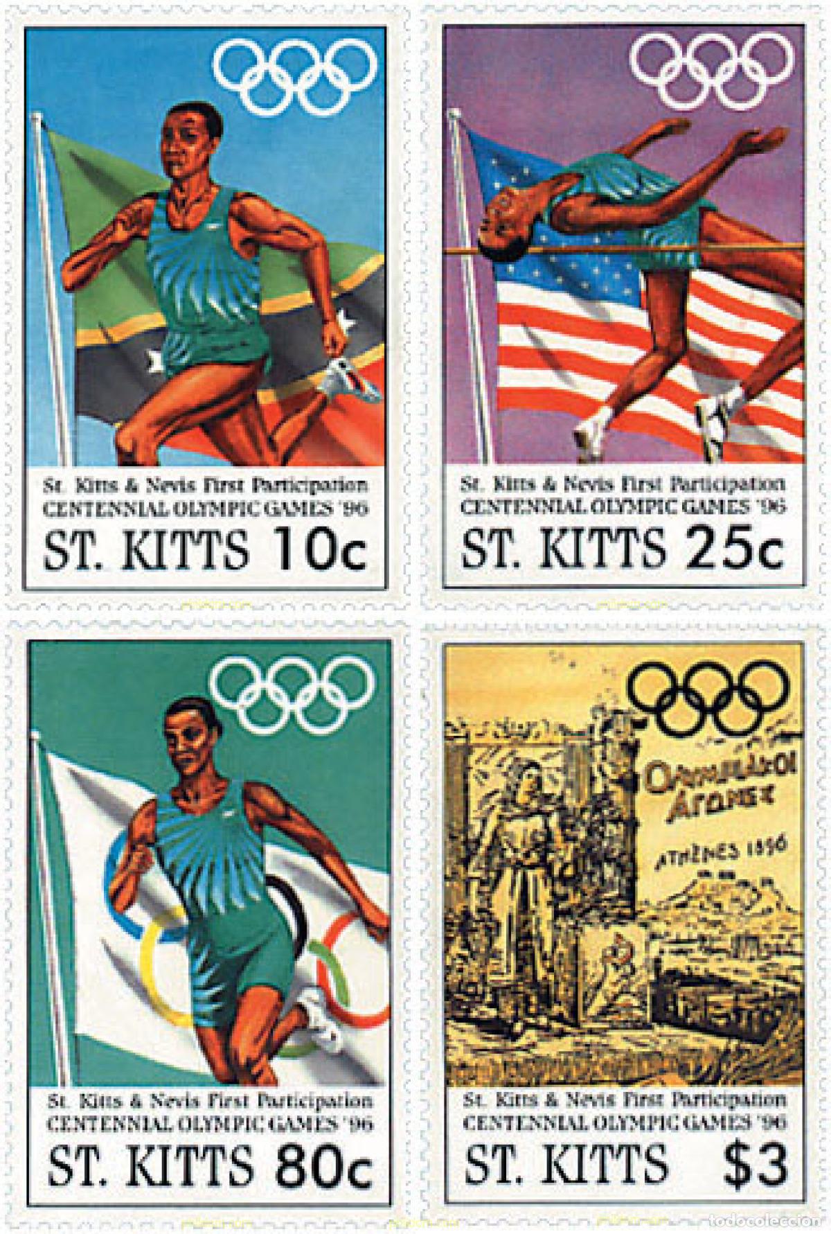 Sellos: 28182 MNH SAN KITTS 1996 CENTENARIO DE LOS JUEGOS OLIMPICOS