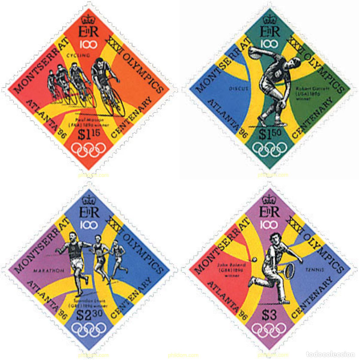 Sellos: 93745 MNH MONTSERRAT 1996 26 JUEGOS OLIMPICOS VERANO ATLANTA 1996 - CENTENARIO DE LOS JUEGOS OLIMPI