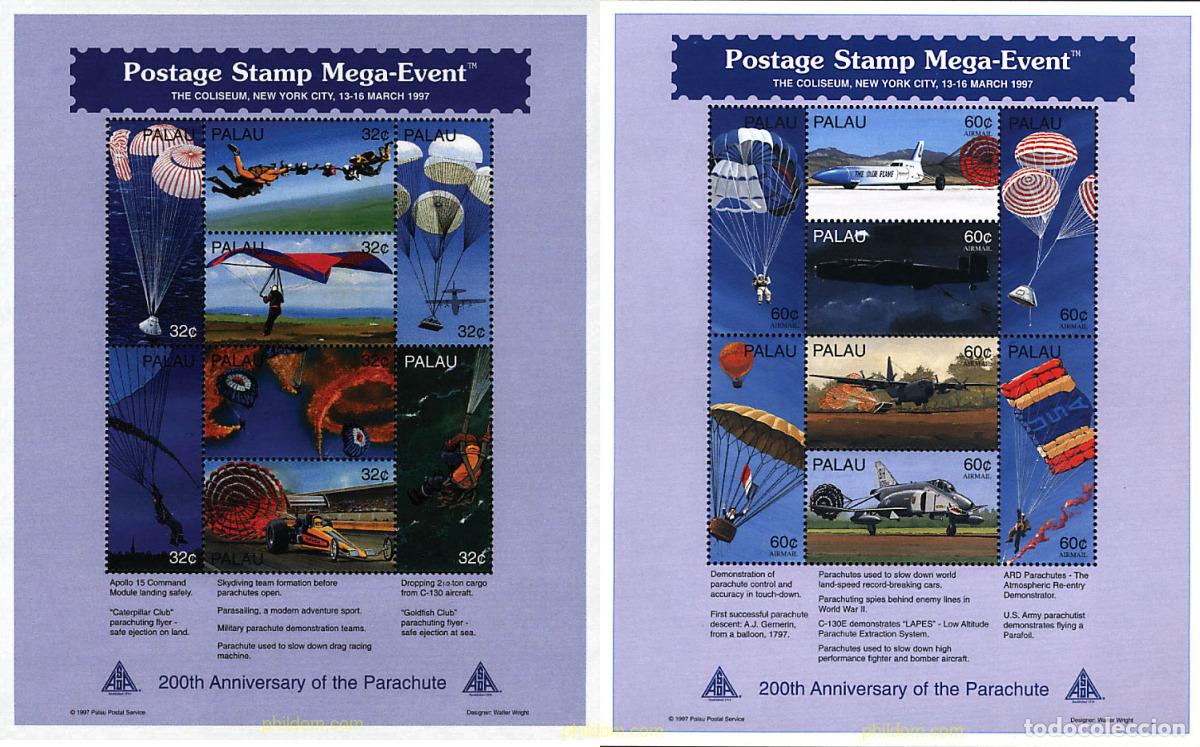 Sellos: 279191 MNH PALAU 1997 BICENTENARIO DEL PARACAIDAS