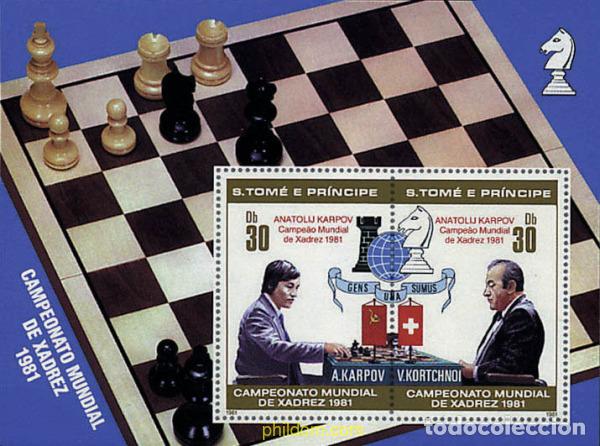 Sellos: 79659 MNH SANTO TOME Y PRINCIPE 1981 VENCEDORES DEL CAMPEONATO DEL MUNDO DE AJEDREZ