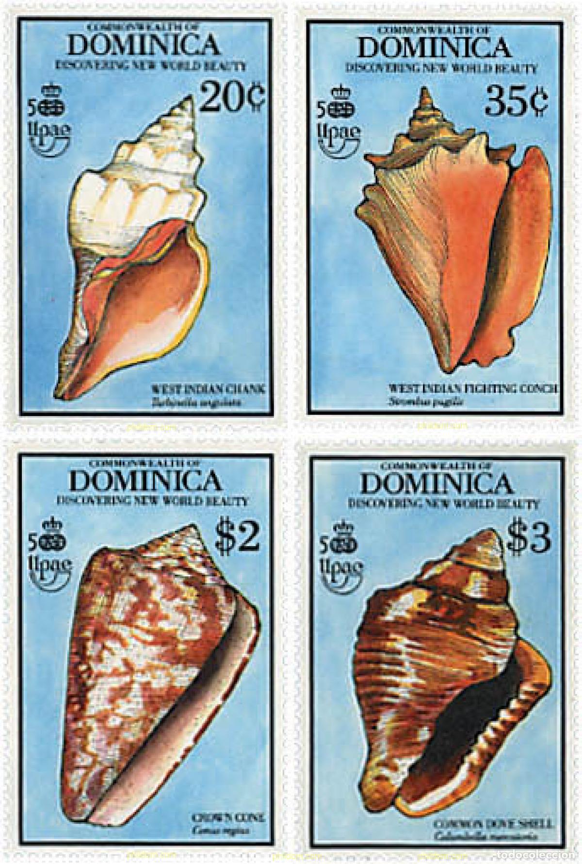 Sellos: 306783 MNH DOMINICA 1990 CONCHAS