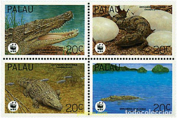Sellos: 5233 MNH PALAU 1994 COCODRILO DE MAR