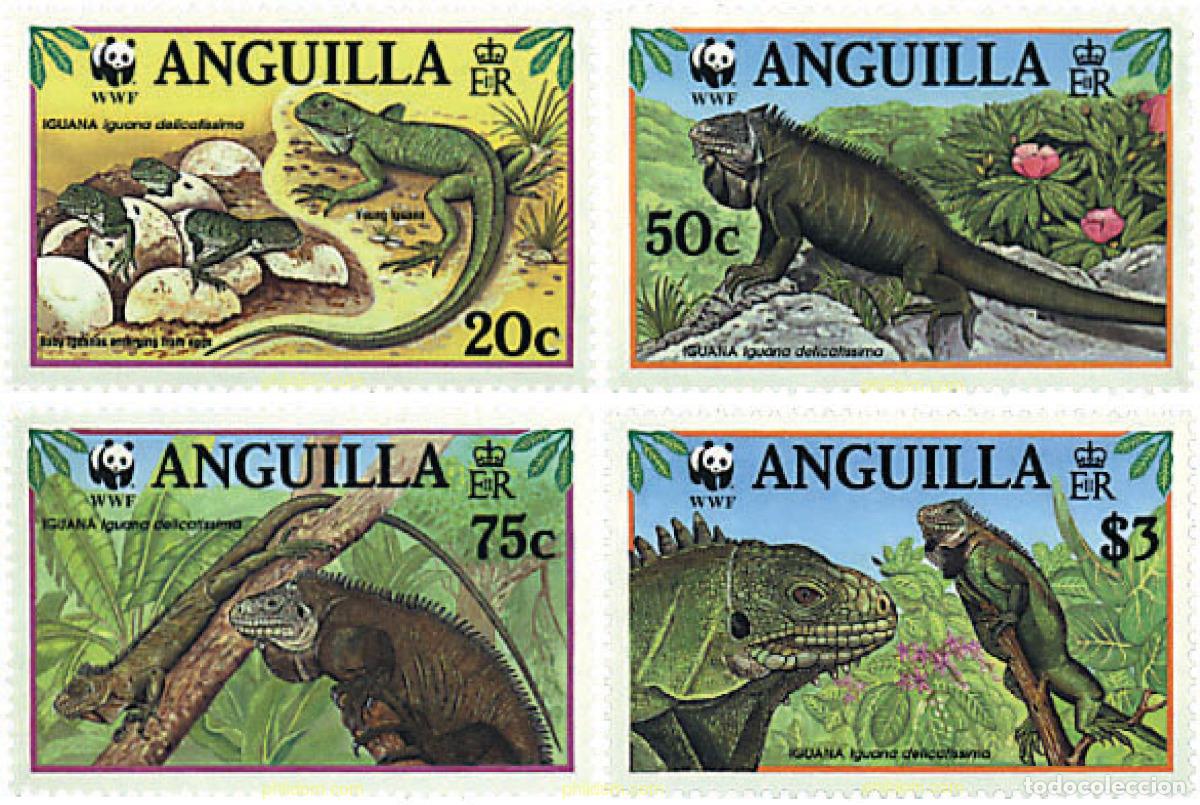 Sellos: 74188 MNH ANGUILLA 1997 IGUANA DEL CARIBE