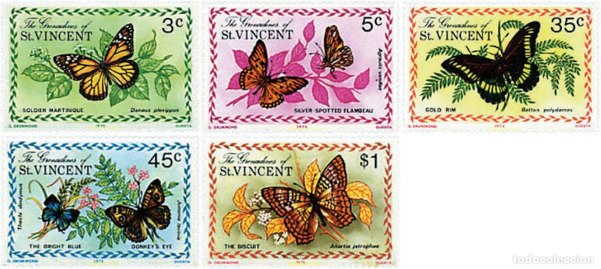 Sellos: 94769 MNH SAN VICENTE GRANADINAS 1975 MARIPOSAS