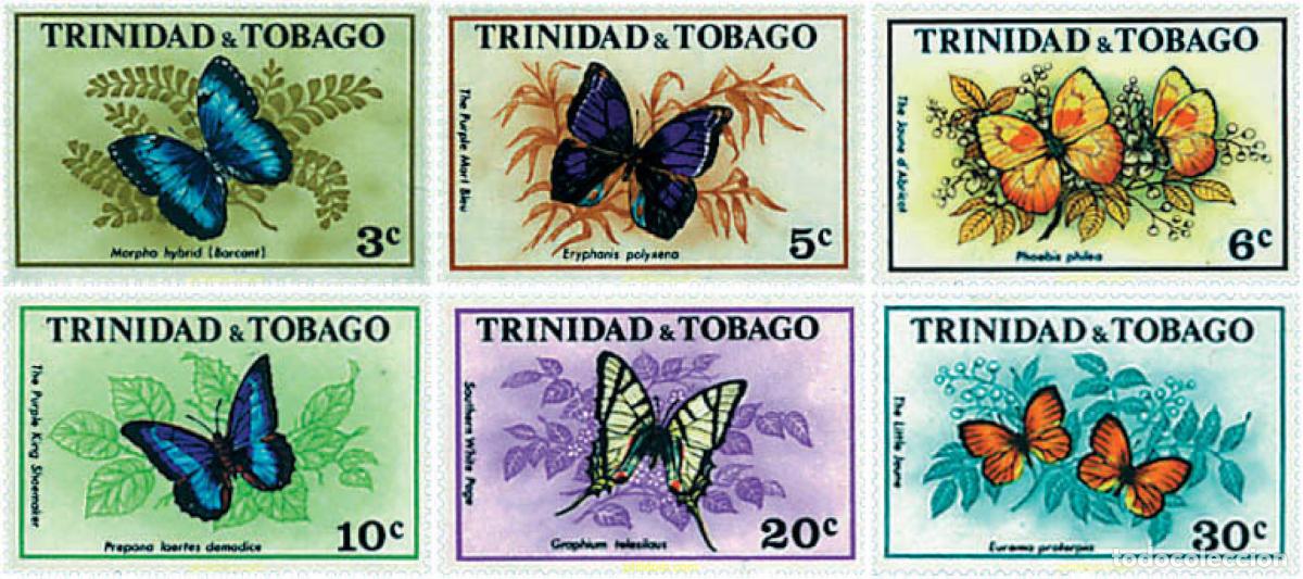 Sellos: 77034 MNH TRINIDAD Y TOBAGO 1972 MARIPOSAS