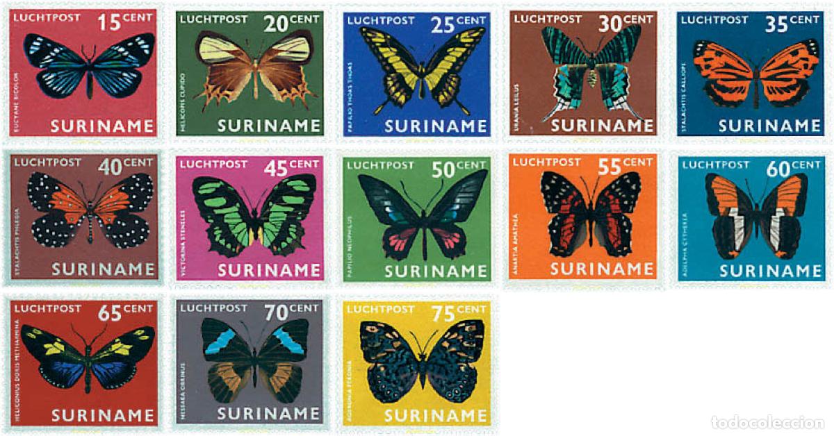 Sellos: 76975 MNH SURINAM 1972 MARIPOSAS
