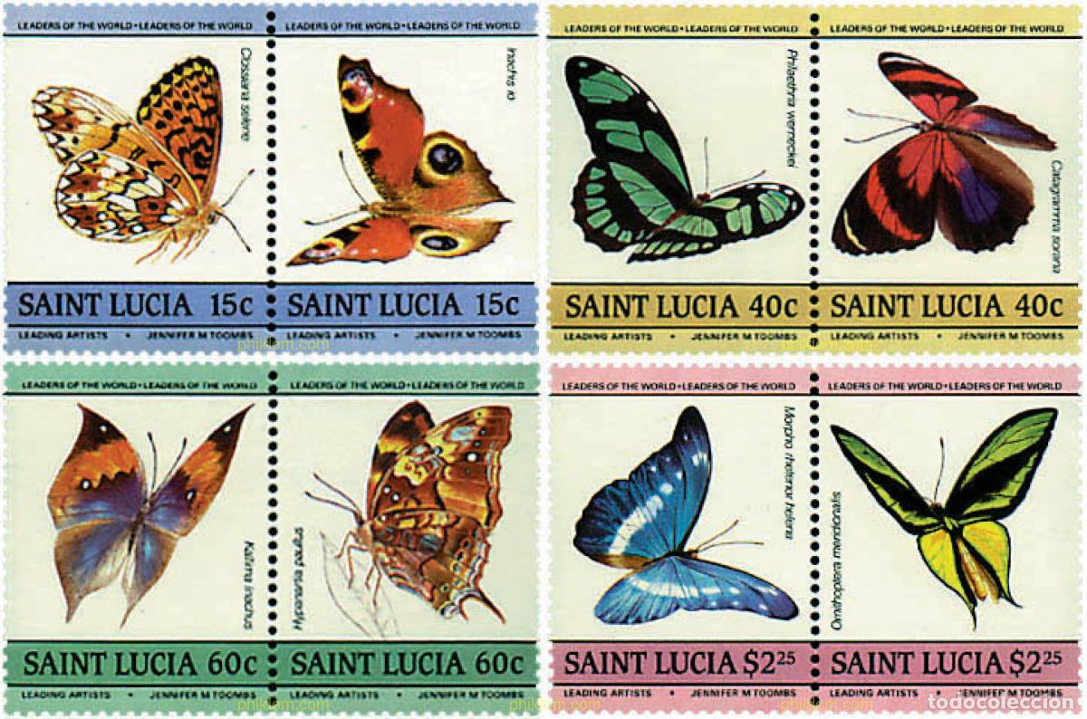 Sellos: 185710 MNH SANTA LUCIA 1985 MARIPOSAS