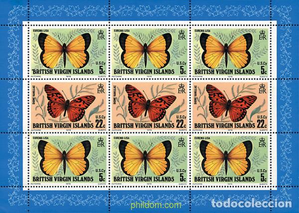 Sellos: 1030 MNH VIRGENES BRITANICAS Islas 1978 MARIPOSAS