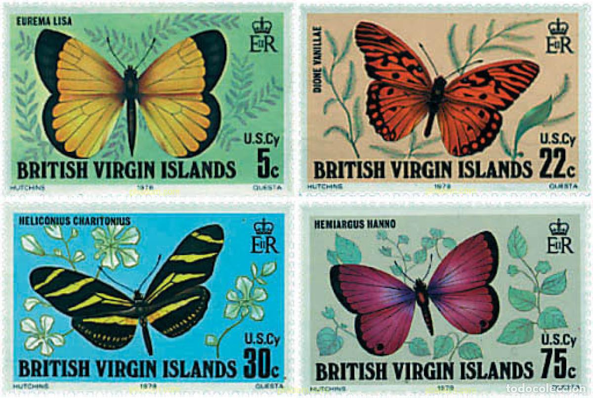 Sellos: 76816 MNH VIRGENES BRITANICAS Islas 1978 MARIPOSAS
