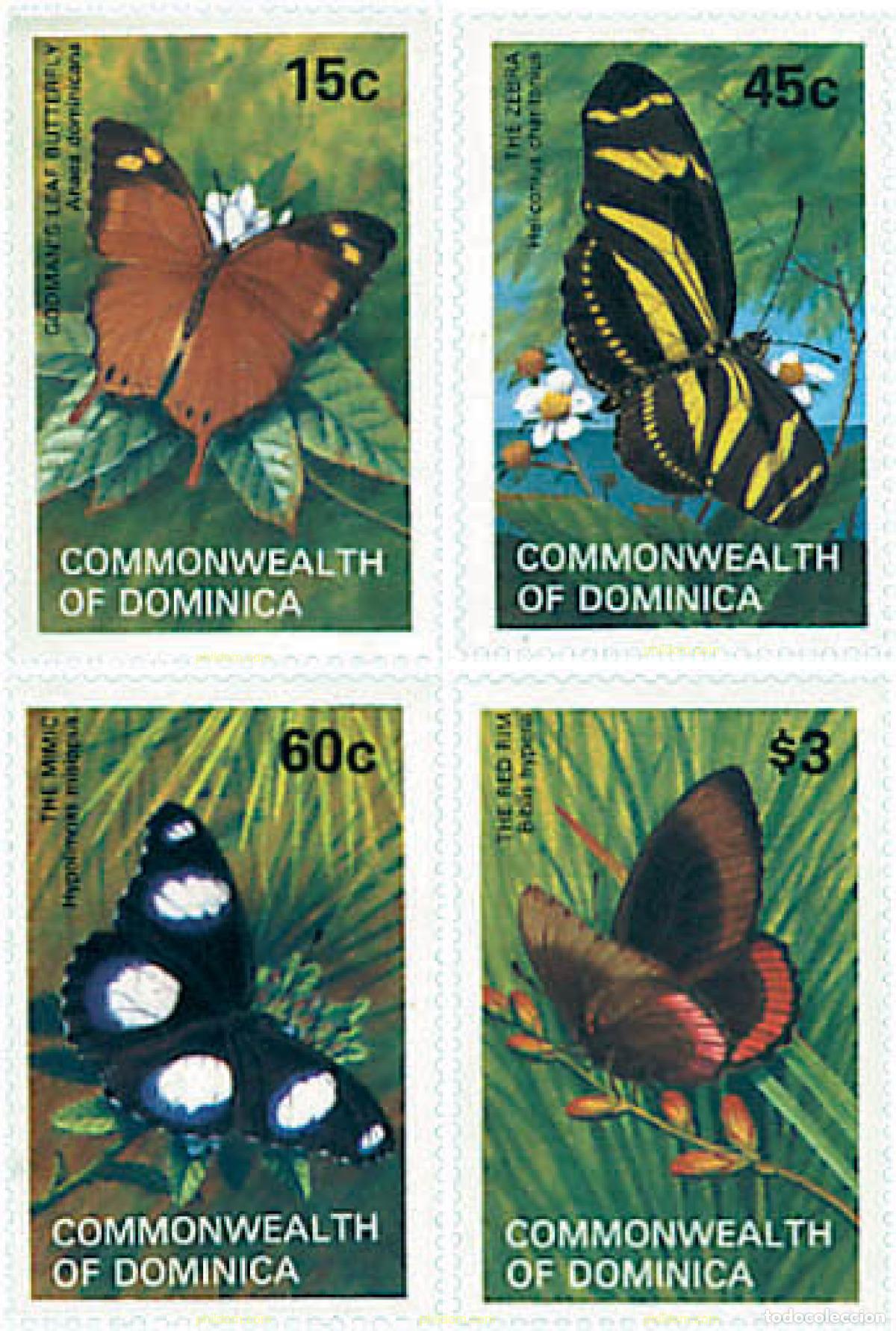 Sellos: 94542 MNH DOMINICA 1982 MARIPOSAS