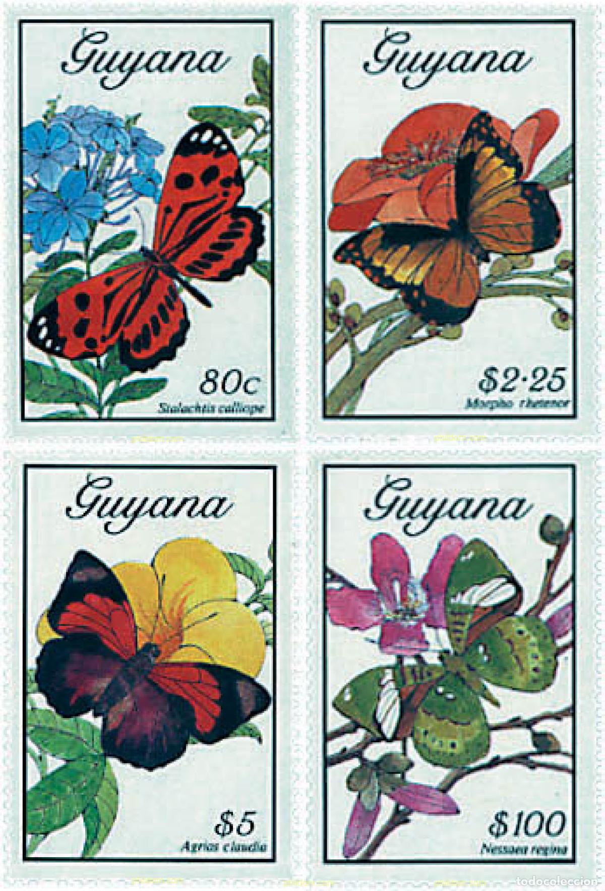 Sellos: 294659 MNH GUYANA 1989 MARIPOSAS