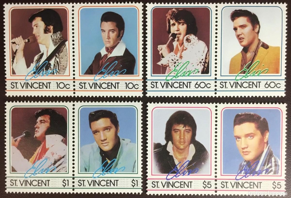Sellos: ST. VINCENT 1985 8 STAMPS MNH ELVIS PRESLEY SINGERS MUSIC CANTANTES MUSICA