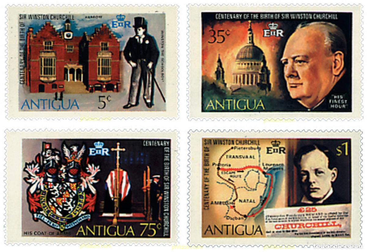 Sellos: 57168 MNH ANTIGUA 1974 CENTENARIO DEL NACIMIENTO DE SIR WINSTON CHURCHILL