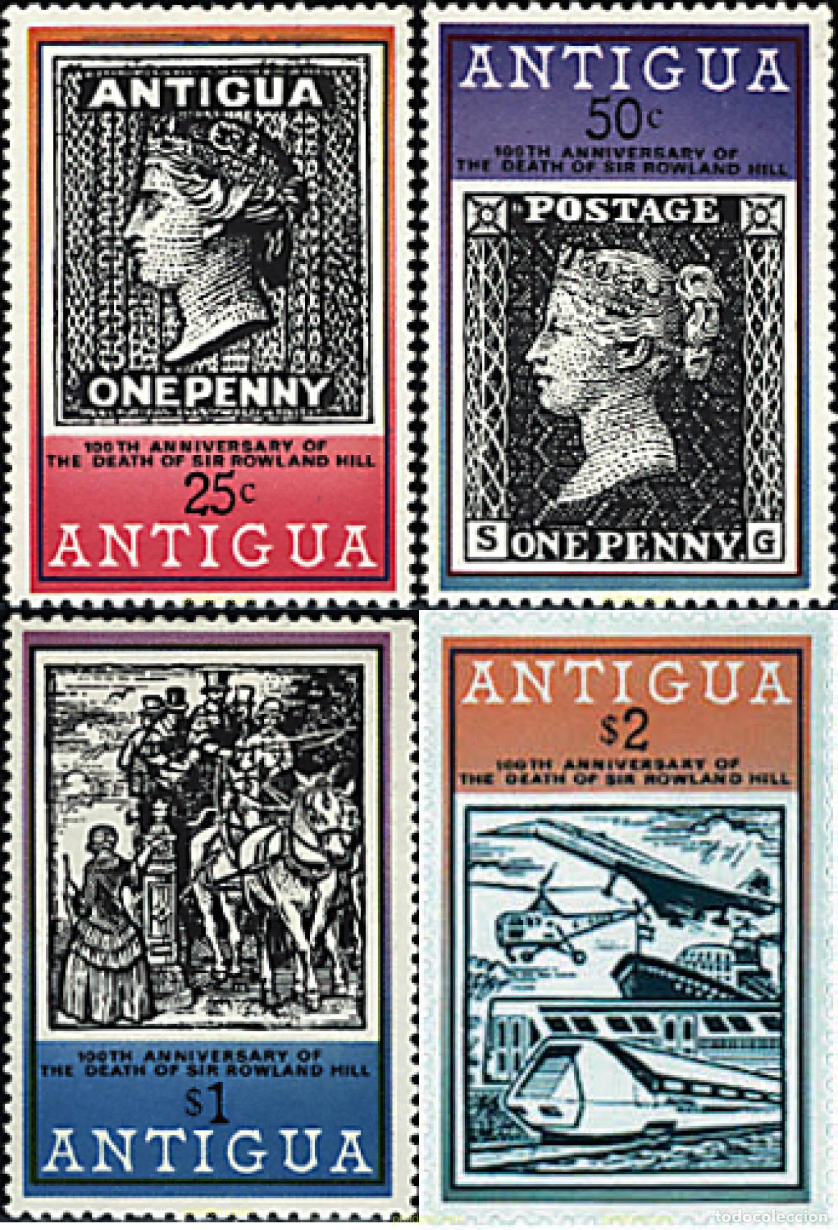 Sellos: 57171 MNH ANTIGUA 1979 CENTENARIO DE LA MUERTE DE SIR ROWLAND HILL