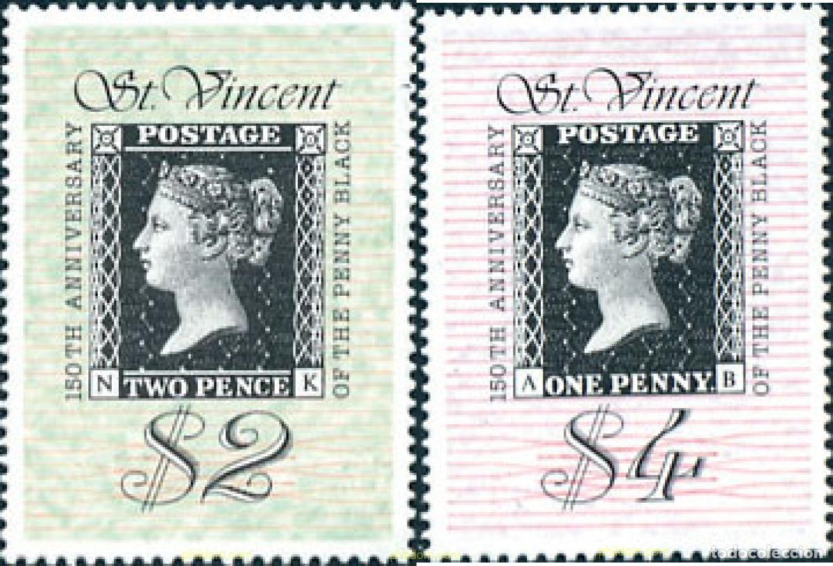 Sellos: 57366 MNH SAN VICENTE 1990 150 ANIVERSARIO DEL PRIMER SELLO
