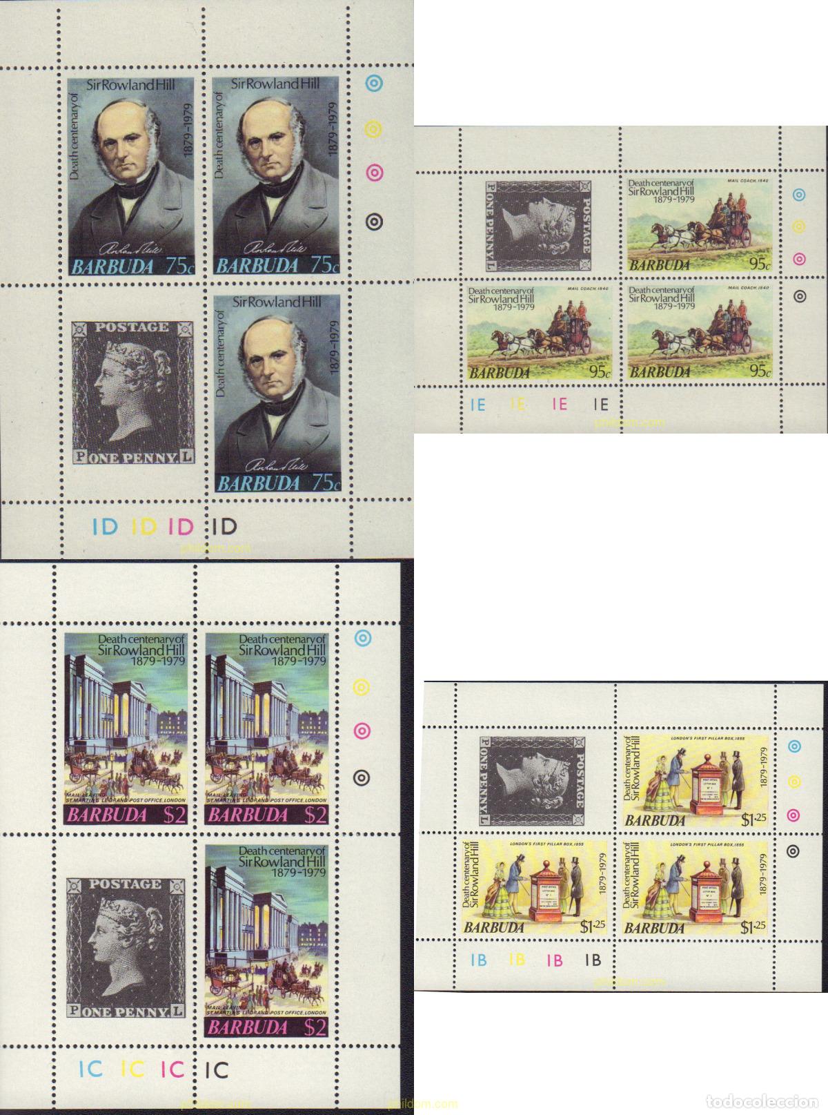Sellos: 171045 MNH BARBUDA 1979 CENTENARIO DE LA MUERTE DE SIR ROWLAND HILL
