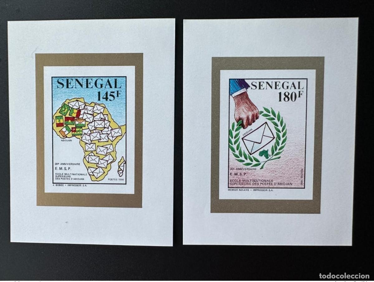 Sellos: Senegal 1990 Mi. (Bl.) 1093 - 1094 Mapa cartogr&aacute;fico de Abiy&aacute;n edici&oacute;n conjunta del EMSP