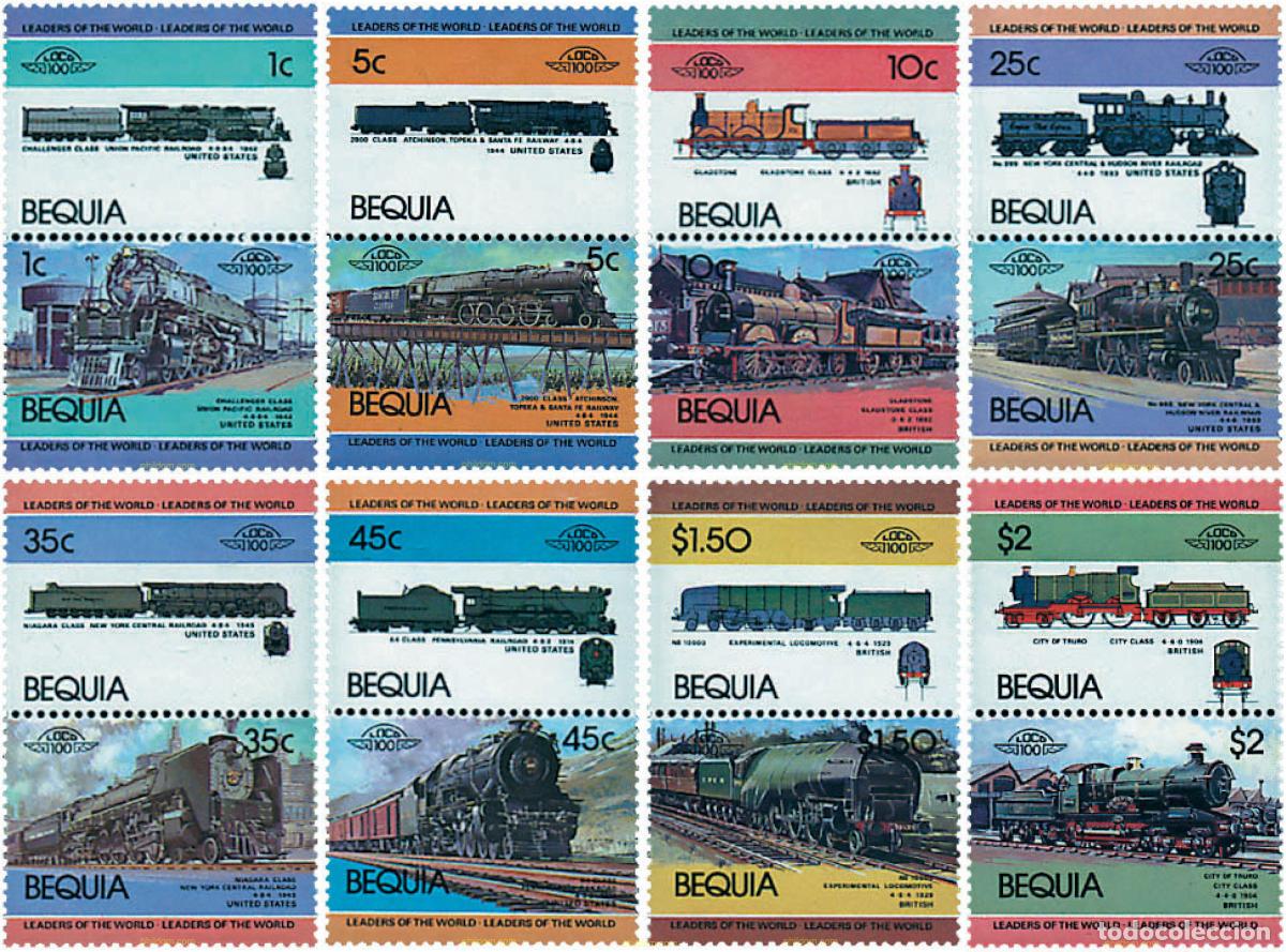 Sellos: 5895 MNH SAN VICENTE GRANADINAS. BEQUIA 1984 LOCOMOTORAS