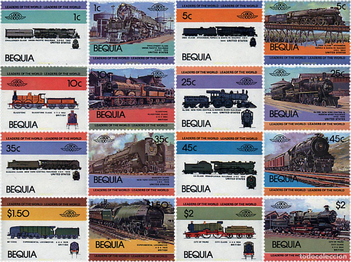 Sellos: 61084 MNH SAN VICENTE GRANADINAS. BEQUIA 1984 LOCOMOTORAS